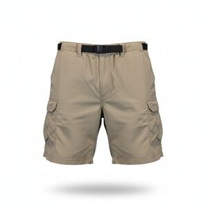 Royal Robbins Mens Khaki Nylon Cargo Shorts Belted Size XL Outdoor Travel